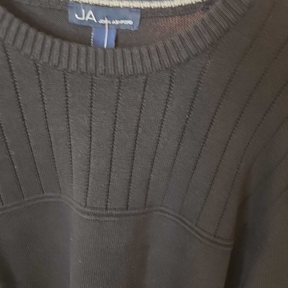 NEW VINTAGE MEN'S J. ASHFORD XL COTTON BLACK SWEATER - NW TAGS - Picture 3 of 5